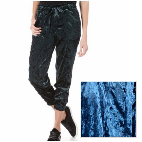 Jolt Pants - Jolt Teal Velvet Joggers Knickers L